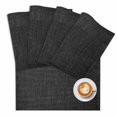 thumbnail image 2 of Black Linen Vintage Bottom Placemats Set of 4,Wipeable Washable Table Mats for Dining Tables, Solid Farm Burlap Place Mats for Kitchen Event Party Tabletop Decor, 2 of 9