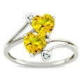 thumbnail image 2 of Star K � 6mm Genuine Citrine Two Double Hearts Bypass Promise Ring, 2 of 9