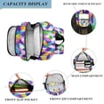thumbnail image 3 of FORMRS Unisex School Backpack 17" Student Travel Bag with Laptop Compartment, Green Wavy Plaid, 3 of 7