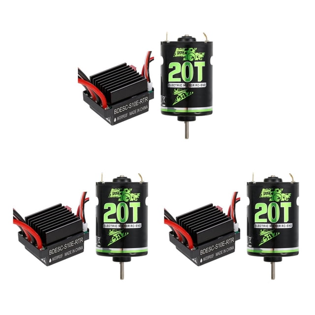 3X 320A ESC + 540 Motor Cepillado para 1/10 RC Car Axial SCX10 90046 TRX4 D90 Redcat, 20T