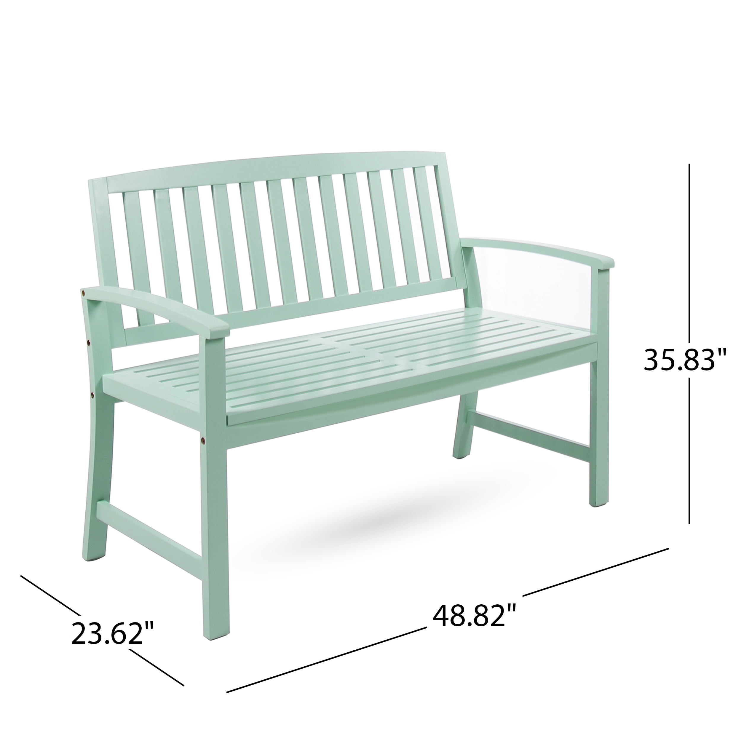 Outdoor Farmhouse Style Wood Leisure Bench, Retro Rest Seat for Patio Garden, Natural