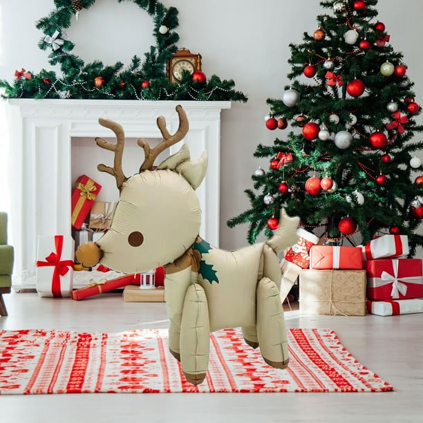 Xihbxyly Globos Navideños de Aluminio con Diseños de Muñeco de Nieve, Papá Noel y Reno, Decoración Festiva para Fiestas, Decoración Del Hogar, Rellenos de Helio, para Fiestas Navideñas, Varios Tamaño