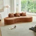 thumbnail image 2 of Modern Curved 5-Seater Sectional Sofa Couch | Plush Velvet Upholstery in Beige, Orange, Gray | Spacious & Stylish Living Room Furniture | Easy Assembly | 109" L, 2 of 7