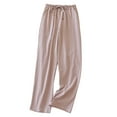 thumbnail image 2 of Dxzfnsa Womens Pajama Pants Women's Soft Lightweight Solid Color Long Trousers Casual Elastic Waisted Pajama Pants Wide Leg Pants Sleepwear, 2 of 6