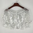 thumbnail image 2 of Women Sequined Short Beaded Dress Lace Coat Shawl Evening Party Bridal Wrap, 2 of 3