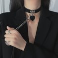 thumbnail image 2 of Gargantilla Punk, cadena de transporte, Collar de cuero PU, anillo de Metal, collar gótico, correa gótica para club nocturno, cinturones, tamaño ajustable JAMW Sencillez, 2 of 5