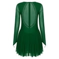 thumbnail image 4 of Runhomal Robe de Danse Lyrique pour Femmes Patchwork en Maille Manches Longues Justaucorps Costume de Danse Moderne Vert m, 4 of 7