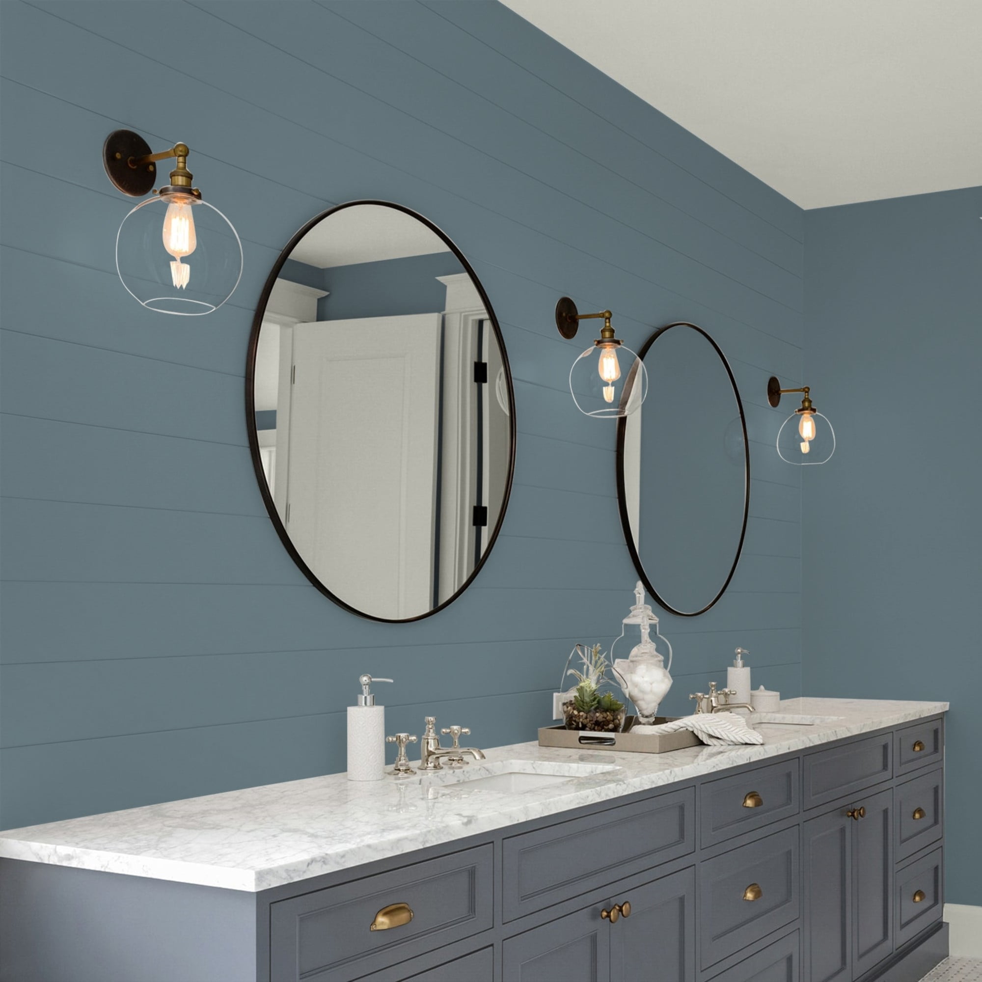 Glidden HEP Night Rendezvous / Blue, Eggshell Interior Paint with Primer, 1 Quart