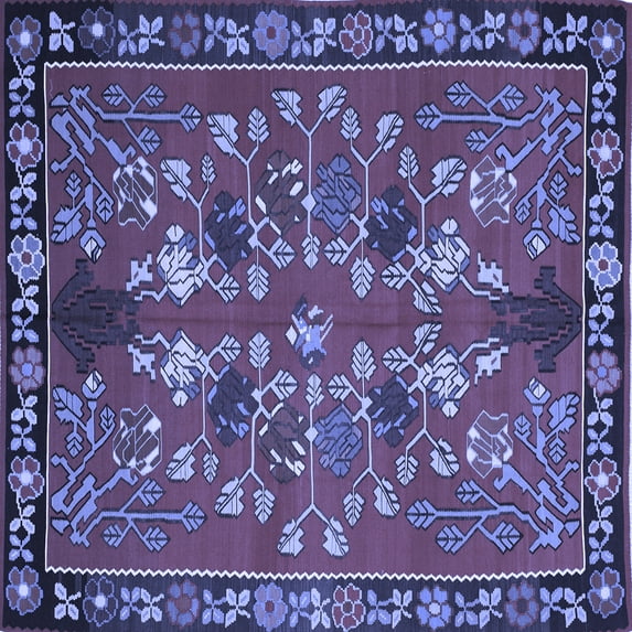 Ahgly Company Indoor Square Animal Blue Traditional Area Rugs, 3' Square