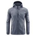 thumbnail image 1 of Rain Jackets For Men Plus Size Hooded Coat Windproof Athletic Outerwear Fashion Sun Protection Windbreaker, 1 of 5