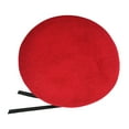 thumbnail image 1 of UDIYO Woolen Hat Super Soft Breathable Solid Color Non-Fading Friendly to Skin Keep Warm Retro Style Unisex Wool Military Training Beret Hat for Camping, 1 of 7
