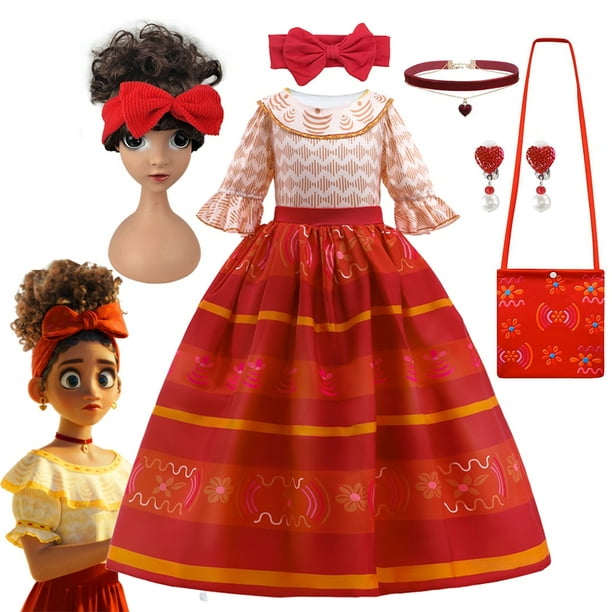 Disney Mirabel Isabela Costume Pour Filles Princesse Robe Costume Cosplay  Encanto Carnaval Fête d’anniversaire Couronne Vêtements Sac Charme