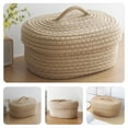 thumbnail image 6 of GETAJGHSD Cotton Rope Woven Storage Basket with Lid Khaki Multi-Purpose Decorative Box, 6 of 8