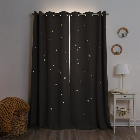 UPC: 0842927189969 | Keedle Doodle DIY Curtain Decoration Set with 2 Blackout Curtains and Glow in the Dark Star Stickers 63
