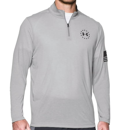 - Under Armour Men's Freedom Threadborne™ ¼ Zip Long Sleeve Shirt True Gray Heather / Black Small