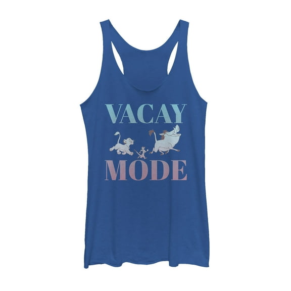 Women's Lion King Vacay Mode Racerback Tank Top Royal Blue Heather 2X Large