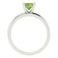 thumbnail image 4 of 1 ctw Solitaire Anniversary Ring for Women | Emerald Cut Natural Peridot | Hyperallergenic Solid 18K White Gold, 4 of 5