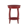 thumbnail image 2 of Bowery Hill Table d'Appoint Ronde Contemporaine en Bois avec Tablette, Rouge, 2 of 12