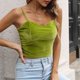 thumbnail image 2 of Playeras,Blusas y Tops,Ropa para Mujer Gimnasio Tank Tops Mujer Blusa corta de terciopelo con ombligo descubierto para mujer (Green, XL), 2 of 7