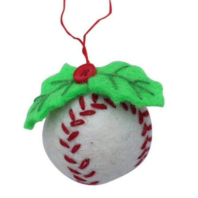 Global Groove GLG50035-01-241456 Handmade & Fair Trade Baseball Felt Ornament