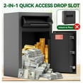 thumbnail image 4 of Depository Drop Safe, Front Drop Slot Lock Box with Digital Combination and Anti-Fishing, Silent Deposit Safe Box, Security Money Safe for Cash Slips Expense Business Office Home Black + Steel, 4 of 9