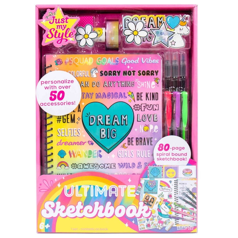 Just My Style Ultimate Sketchbook Kit for Kids, 80-Pages Total 