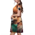 thumbnail image 2 of Lsque Colorful Leaf Chihuahua Print Women's Casual Dress T-Shirt Summer Short Sleeve Scoop Neck Swing Dresses, 2 of 6