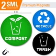 thumbnail image 2 of Recycle Logo Trash and Compost can Magnetic Decal to Organize Your Trash - for Garbage containers and Recycle Bins - Premium Vinyl Decal (Magnetic - Compost, Small), 2 of 7