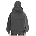 thumbnail image 4 of idosla Balaclava Ninja Zipper Hoodie with Built In Balaclava Unisex Women Long Sleeved Warm Pet Pocket and Winter Streetwear Sportswear Hoodies (Grey, XXL), 4 of 5