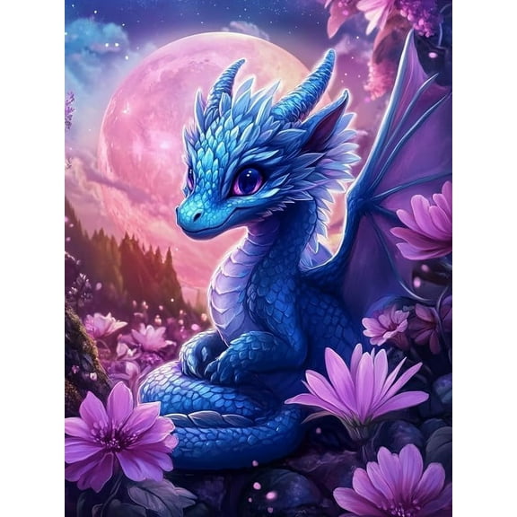 5D DIY Diamond Painting Set "Dinosaur" Round Diamond Art Crafts for Adults, Suitable for Wall Decoration, Bedroom and Home Decoration