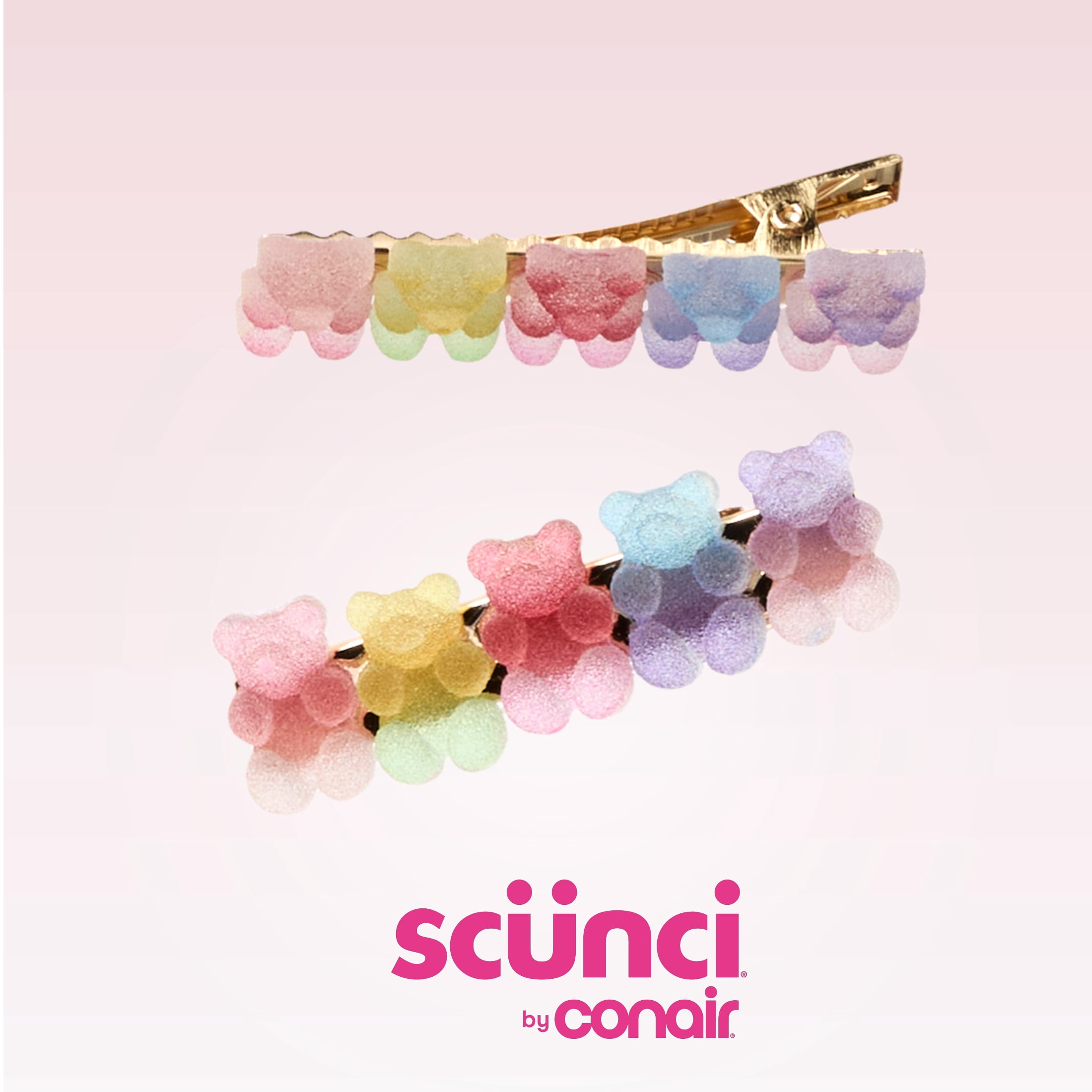 Scunci by Conair Gummy Bear Salon Clips, All Hair Types, 2 Count