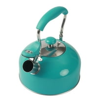 Mainstays Teal 1.8 Liter Stainless Steel Whistling Tea Kettle Turquoise