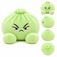 thumbnail image 4 of Cute Green Bao Bun Dumpling Plush with Steamer Box, Soft Squeezable Stuffed Dumpling Toy with Embroidered Face, Anxiety Relief Fidget Plushie for Office Desk Home Decor Novelty Gift, 4 of 7