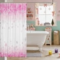 thumbnail image 3 of Manfei Sparkle Christmas Waterproof Shower Curtain 72Wx72L, Pink Silver, 3 of 5