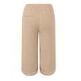thumbnail image 4 of Glisme Womens Pants Fashion Straight Leg Casual Pants High Waist Sports Loose Pants Trend Trousers Khaki, 4 of 5