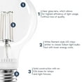 thumbnail image 4 of Luxrite Vintage G25 LED Light Bulb 4.5W=60W 5CCT Dimmable 500 Lumens LED Edison Bulb UL Listed E26 Base 4-Pack, 4 of 7