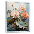 thumbnail image 2 of Designart "Lotus Pond Asian Painting VII" Asian Floater Framed Canvas Print, 2 of 7