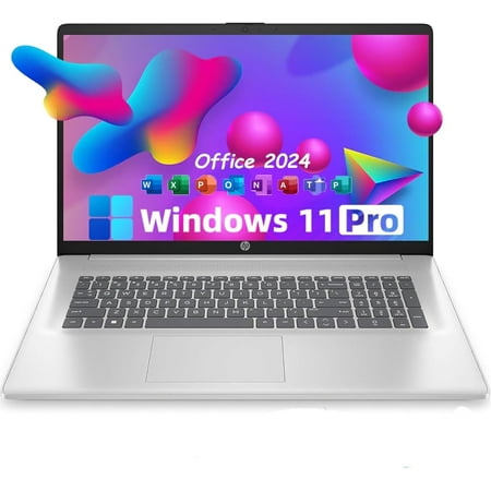 HP 17.3" FHD Laptop for Business and Students - with Office Lifetime License 2024, AMD Ryzen 5 7430U, Wi-Fi 6, Windows 11 Pro (16GB RAM | 1TB SSD)