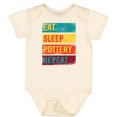 thumbnail image 3 of Inktastic Ceramics Eat Sleep Pottery Repeat Boys or Girls Baby Bodysuit, 3 of 5