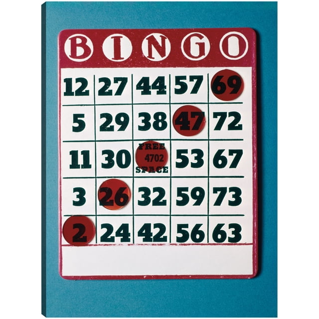 Cuadro Decorativo - Tarjeta de bingo ganadora Jr Impresión en canvas, estrechado.