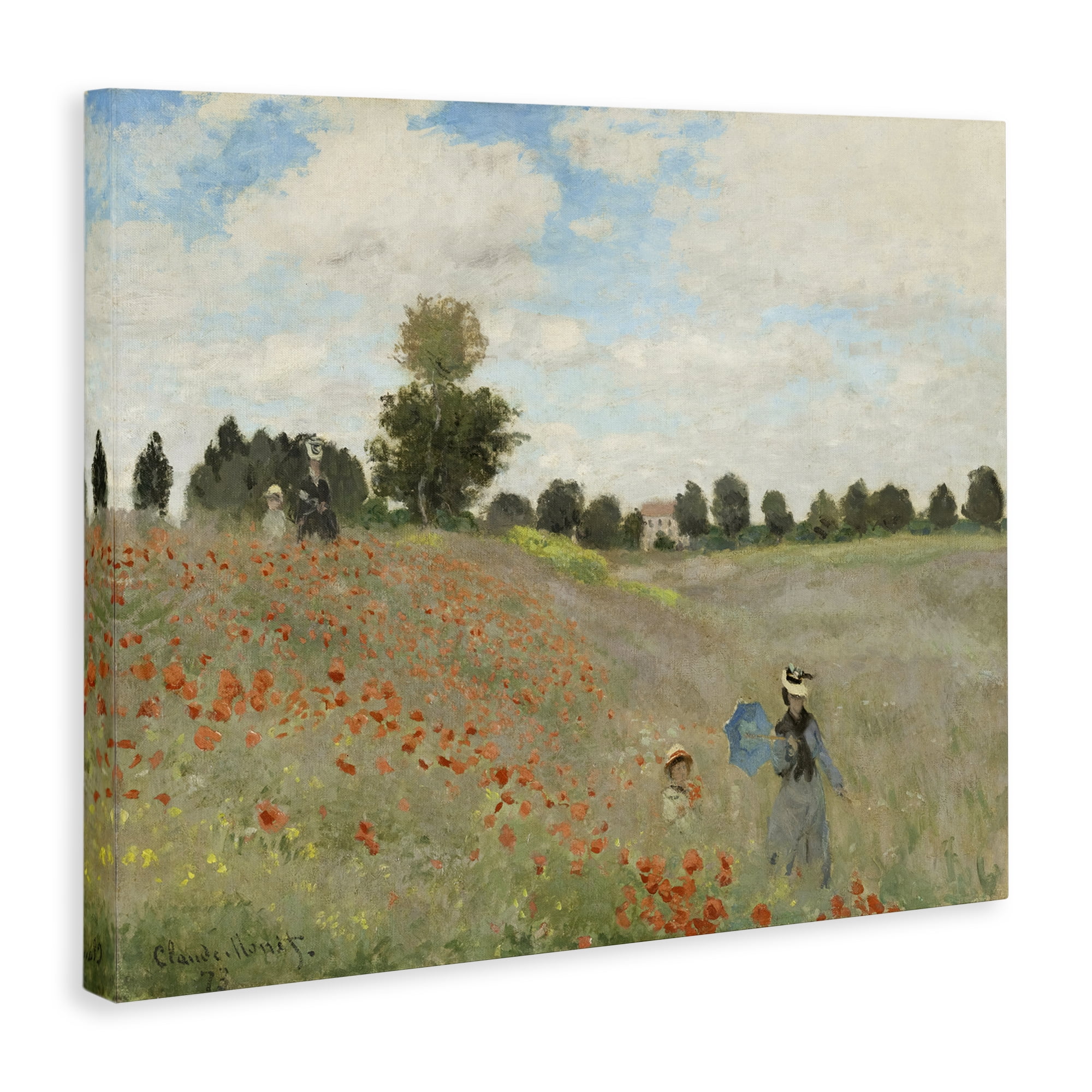 Stupell Industries Classic Monet Poppy Field Landscape & Nature Painting Wrapped Canvas Art Print Wall Art, 30 x 24