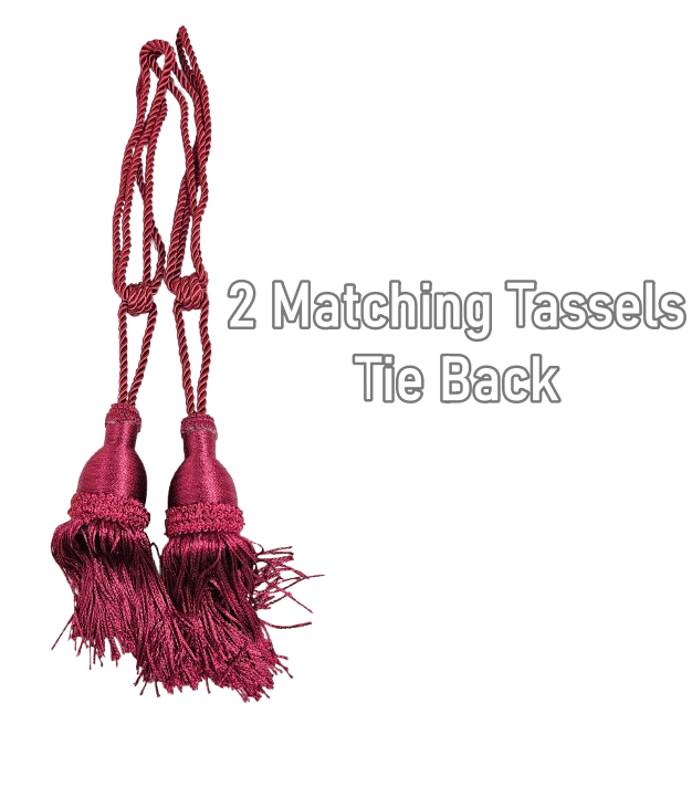 Complete Set Shopia 2 Tone Luxury Jacquard Chiffon with Attached Valance with Beads and Tassels Window Curtain Bedroom, Living Room, and Dining Room (108 x 84 inches)