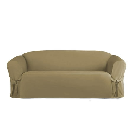 Linen Microsuede Furniture Slipcover Sofa Taupe