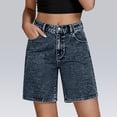 thumbnail image 2 of Soyumi Womens High Waisted Boxy Denim Shorts Summer 2025 Casual Button Down Baggy Jean Shorts with Pockets Bermuda Baggy Y2K Cargo Shorts Casual Summer Jean Jorts, Dark Gray, 2 of 4