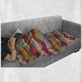 thumbnail image 6 of Abstract Soft Flannel Fleece Throw Blanket, Vibrant Colored Hand-drawn Wave Pattern Colorful Retro Style Funky Illustration, Cozy Plush for Indoor and Outdoor Use, 50" x 60", Multicolor, by Ambesonne, 6 of 6