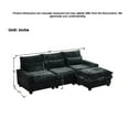 thumbnail image 2 of 99'' Cloud Couch Black Sectional Deep Seat L-Shaped Chenille Sofa with 4 Seats and Movable Ottoman, comfy sectional couches for living room, 2 of 12
