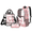 Axolotl Strawberry Heart Pattern, variant on Tutolipy Monkey PVC Kids Backpack Set, with Transparent Lunch Bag Clear Backpack Pencil Case Waterproof Zipper for School College