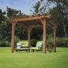 Backyard Discovery Beaumont 10'x10' Cedar Wood Patio Pergola Kit, Trellis Roof, PowerPort