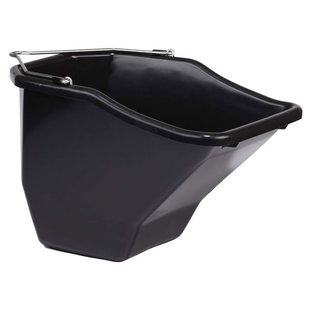 Little Giant 20 Quart. Plastic Flat Back Livestock Feed Bucket, Black