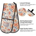 thumbnail image 4 of Dailycode Double Sided Oven Mitt with Loop Heat Resistant Kitchen Long Potholders 7" x 35" Rose Flower Teacup Teapot Leaf, 4 of 6